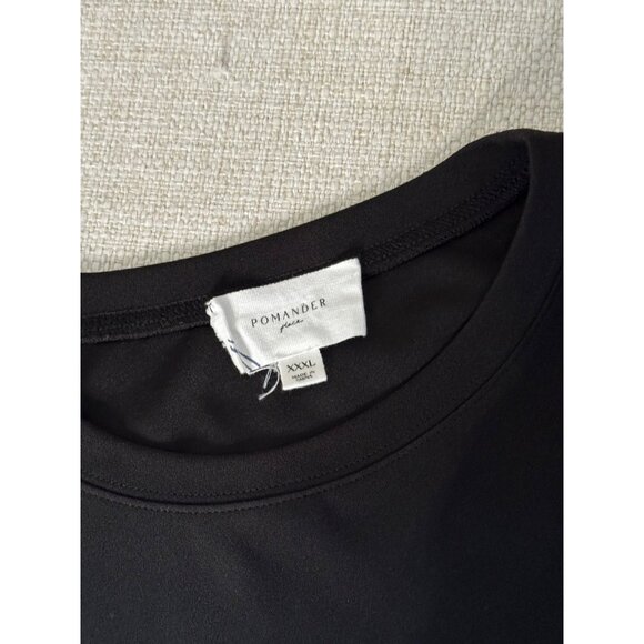 Pomander Place Womens Black Blouse Ruffles Embroidered Cuff Sleeve Size 3XL - Picture 3 of 5